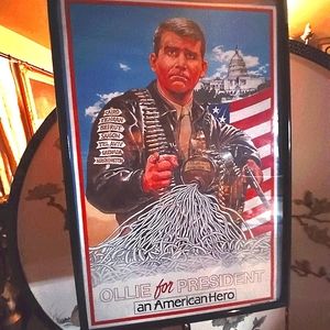 AUTH ORIG VTG 80s OLIVER NORTH POSTER